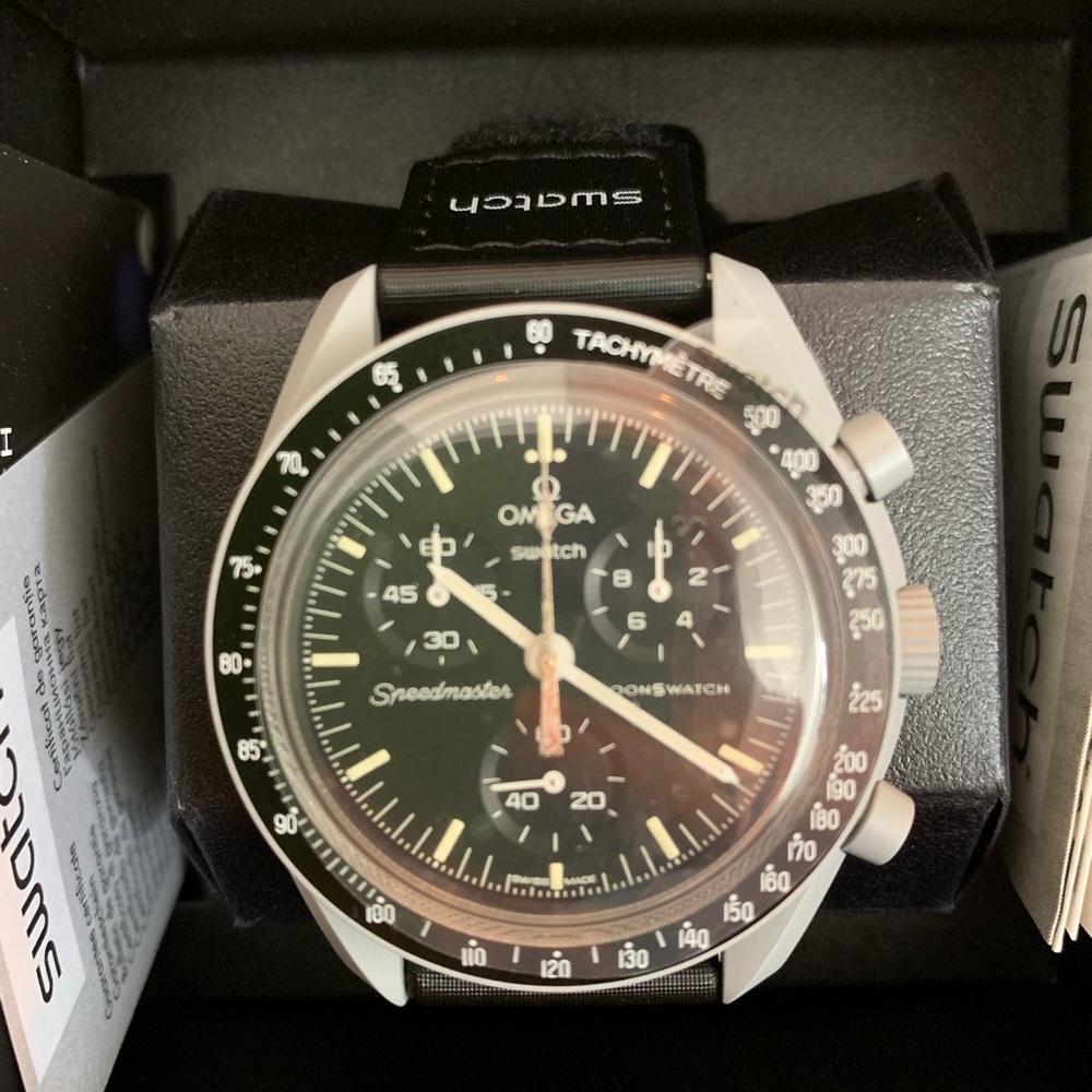 🖤 LIMITED EDITION SWATCH x OMEGA MISSION TO THE MOON BIOCERAMIC MOONSWAT…